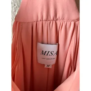 MISA Los Angeles Dress Size Medium Coral Peach Tie Front Bow Cocktail Party Mini thumbnail 3
