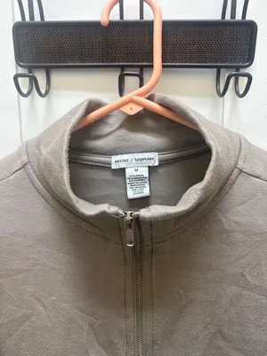 Better Together Modal Blend Full Zip Mock Neck Jacket Size M Brown Size M thumbnail 2