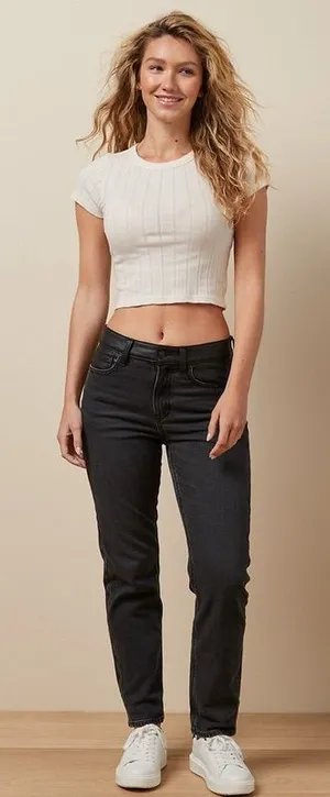 American Eagle Vegan Leather Ankle Straight Jean Size 4 Short New with tags thumbnail 1