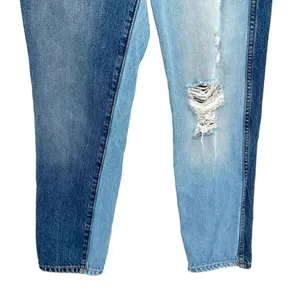 REVICE Two-Tone Yin Yang Distressed‎ Denim High Rise Straight Jeans Size 24 thumbnail 6