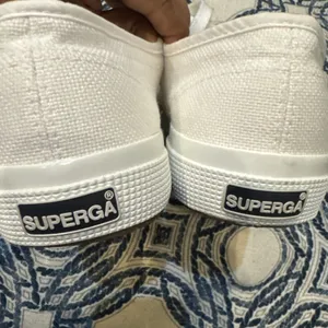 Superga 2750 Cotu White Canvas Sneakers Low Top Classic Womens 7.5 EU‎ 38 thumbnail 4