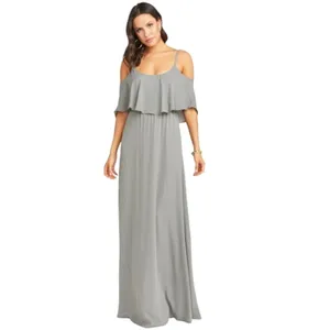 Show Me Your Mumu Caitlin Formal Maxi Soft Charcoal Bridesmaid‎ Dress Size Small thumbnail 5
