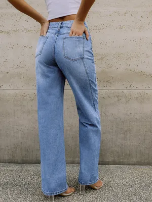 Commence Vintage Style High Waist Straight Leg Denim Jeans thumbnail 5