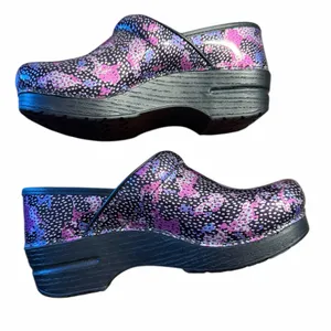Dansko Multicolor clogs Professional Dotty Abstract Patent Rocker Comfort 8 thumbnail 2