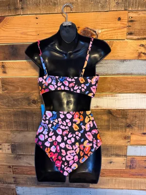 NWT Cupshe Leopard Print Wrap Bralette & High Waist Bikini Set sz M thumbnail 6