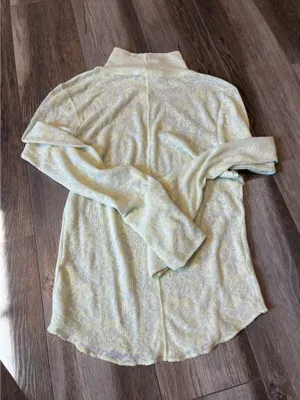 NWOT Free People You and I Long Sleeve in Lime Green thumbnail 5