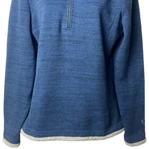 Kuhl Blue Quarter Zip Mock Neck Sherpa Lined Fleece Pullover Cabincore‎ Hiking L thumbnail 4