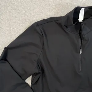 Yogalicious Lux Nola Cropped Half Zip Activewear Top Black Women's XL Thumbholes thumbnail 3