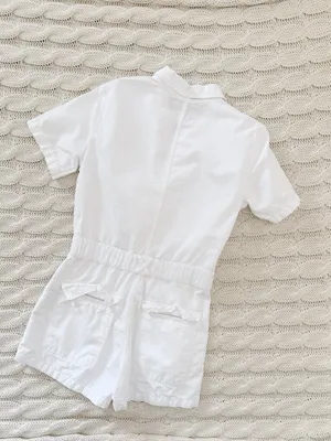 Zara White Collared Button-Up Romper thumbnail 3
