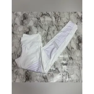 Alo moto leggings white high rise mesh panel size small yoga thumbnail 3