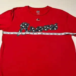 Majestic Atlanta Braves Freddie Freeman ladies red extra large shirt MLB BASEBALL *Flawed thumbnail 12