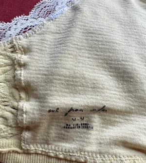 Yellow Bralette with White Lace Trim thumbnail 5