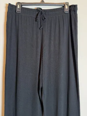 Nuuds Wide Leg Lounge Pants Women's Large Black Loungewear Comfy Relaxation Cozy thumbnail 6