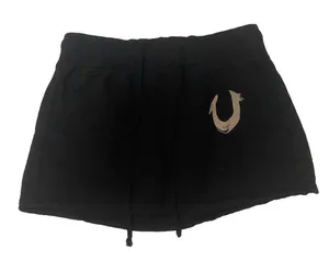 True Religion Black Mini Skirt Y2K Grunge Indie Sleaze Cozycore Loungewear thumbnail 1