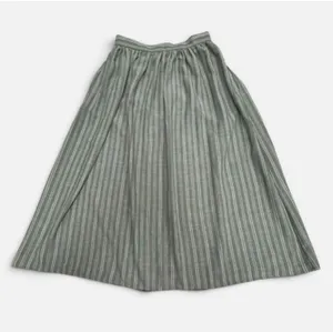 Max Studio nwt size large Olive Pinstripe Midi Skirt with pockets thumbnail 1