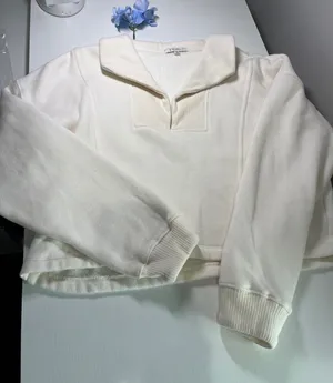 Z Supply Womens‎ Cream Ribbed Collar Fleece Pullover Sweatshirt ZT233836S Size S thumbnail 1