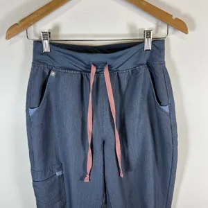 FIGS Zamora Jogger Scrub Pants Womens Small Heather Gray Blue Workwear‎ Casual thumbnail 2