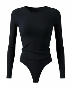 Hollister Ribbed Crew Neck Long Sleeve Thong Bodysuit thumbnail 1