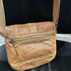 Vintage Fossil Tan Leather Crossbody Bag thumbnail 5