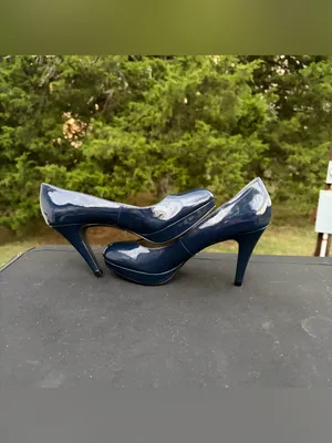 Nickels Navy Blue Patent Leather "Denny" Platform Pump Heels Size 7.5M thumbnail 4