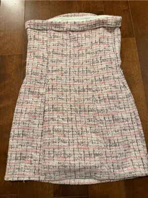 Altar'd State Pink and White Tweed Mini Dress thumbnail 2