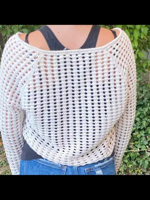 Wild Fable White Crochet Open-Knit Women's Sweater Womens Large thumbnail 5