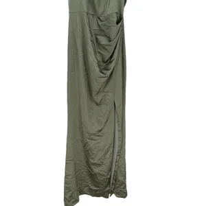 Lovely Noor Cowl Halter Open-Back Satin Maxi Dres‎ In Sage Size XS thumbnail 6