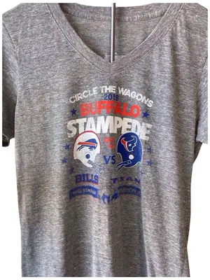 NFL Buffalo Bills vs Texans Graphic Tee Women, XL V-Neck T-Shirt Heather Gray thumbnail 2