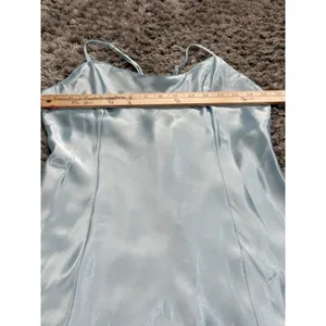Y2K Secret Treasures Women’s Satin Slip Dress Nightgown Blue L Spaghetti Straps thumbnail 10