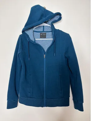 Figs‎ Essential Fleece Blue Full Zip Hoodie Sweatshirt Teal Scrub Jacket thumbnail 1