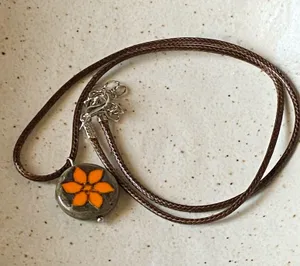 Handmade quality Czech glass flower bead fairy boho vintage retro style necklace🌿✨ thumbnail 6