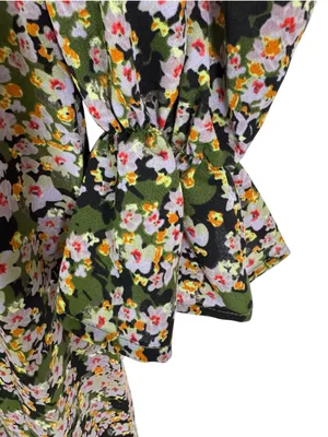 Never Fully Dressed Floral Tie Neck Tiered Loose Fit Midi Maxi Dress Size 4 thumbnail 7