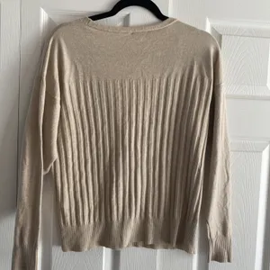 Vila Milano Womens Large‎ Tan Ribbed Knit Cardigan Daisy Embroidery Clean Girl thumbnail 7