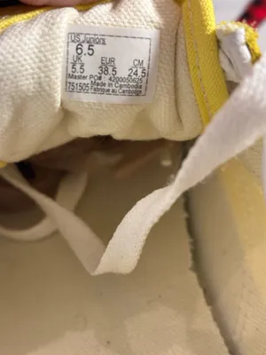Vans Yellow and White Low-Top Canvas Shoe thumbnail 2