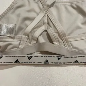 Adidas Sports Bra Beige Tan Logo Strappy Back Size L thumbnail 5