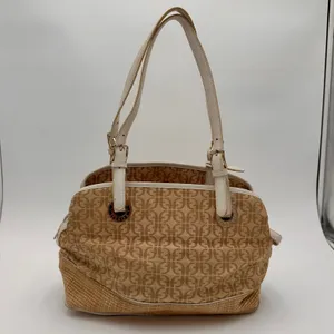 Fossil Monogram Canvas Brown Shoulder Satchel Purse thumbnail 10