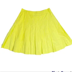 Anthro Love Birds Green Yellow Pleated Skirt M thumbnail 6