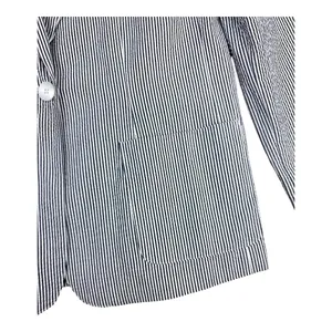 Pendleton Womens Gray White Seersucker Striped One Button Blazer Jacket M Summer thumbnail 2