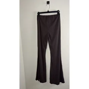 Women's 2 Piece Lounge Set Brown Size S Crop Top Flare Pants White Trim Y2K thumbnail 3