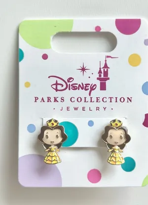 NWT Disney Parks Collection Princess Belle Enamel Stud Earrings Set thumbnail 1
