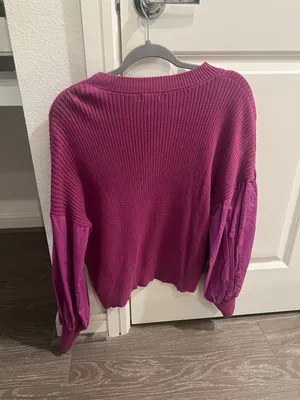 TCEC Purple Puffy Sleeve Sweater thumbnail 2