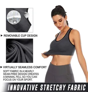 NWT Medium Support Strappy Padded Wirefree Racerback Sportsbra thumbnail 8