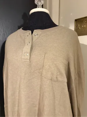 Urban Outfitters Out From Under Long-Sleeve Henley Fleece Shirt with Snap Front thumbnail 2