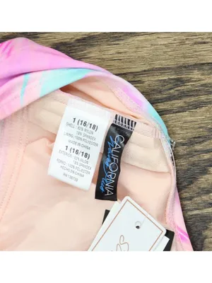 NWT Salt + Cove Swim Top with Crisscross Back Wave After Wave Pink Multi 1X thumbnail 4