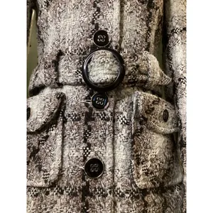 Maurices Womens Black White Brown Plaid Belted Pea Coat‎ Jacket Size S Small thumbnail 3