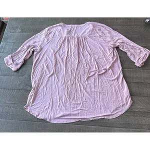 Loft‎ Women's Purple 1/4 Sleeve V Neck 3 button Top Size XL thumbnail 6