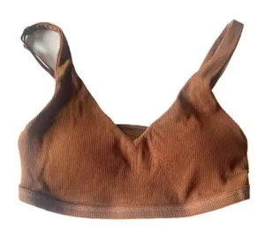 NWT Aerie Offline Goals Stretch Medium Support Ribbed Sports Bra Size Large L thumbnail 1