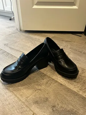 Soda black high heeled penny loafers thumbnail 4