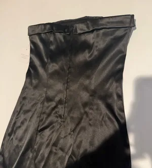 Altar'd State Strapless Black Silk Mini Dress thumbnail 4