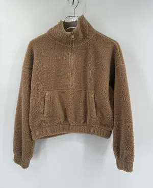 American‎ Eagle Quarter Zip Brown Sherpa Size xs thumbnail 1